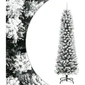vidaXL Künstlicher Weihnachtsbaum Schlank mit Schnee 240 cm PVC & PE