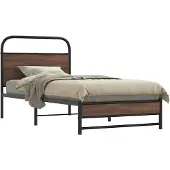 vidaXL Bettgestell ohne Matratze 100x200 cm Braun Eichen-Optik