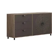 Trendteam Wohnen Fusion Sideboard, Rostoptik Melamin/Perlbronze Tiefzieh Nachbildung, B/H/T ca. 176/86/42 cm