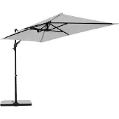 Doppler , Sonnenschirm / Pendelschirm "Active City Green Edition 240 x 135", hellgrau, 240 x 135 cm