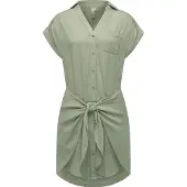 Ragwear Blusenkleid "Bahaya" Brusttasche stylisches Damen Sommerkleid mit Bindeband