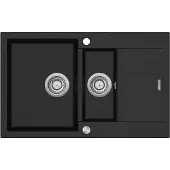 Concept DG205C60BC, Aufsatzwanne, Rechteckig, Granit, Schwarz, 2 Becken, 330 x 436 mm