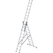 MUNK Günzburger Steigtechnik MUNK Mehrzweckleiter mit Nivello Traverse 3x9 Sprossen