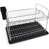 Hermia Concept , Hochwertiger Geschirrständer (2 Stück), Chrom, 47 x 32 x 31 cm | 100% Metall, Stärke: 2,5-5 mm | Ideal für moderne Küchen, elegant und funktional.