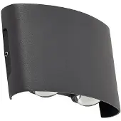 LINDBY LED-Außenwandleuchte Ithan, 2-flg., anthrazit, 12 cm