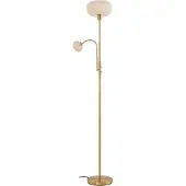 LINDBY Stehleuchte Aliette, gold/amber, Glas, Leselicht