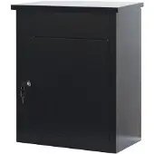 Phoenix Paketbox PB0580, Volumen 61 l, wetterfest, Smart System, Diebstahlsicherung, Schlüsselschloss, B 440 x T 350 x H 580 mm, Stahl, schwarz