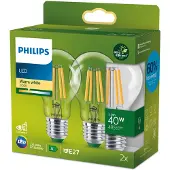 Philips LED classic Lampe 40W A60 E27 2700K UE 2PF/SRT 2er P.