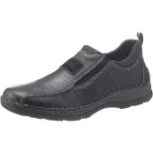 Rieker Slip-On Sneaker , Herren, Gr. 44, Textil, schwarz, Leder, Textil, unifarben, Schuhe Slip-On Sneaker, Slipper, Schlupfschuh, Halbschuh, Freizeitschuh mit Stretcheinsätze, Topseller
