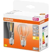 Osram LED Leuchtmittel Retro Classic E27 11W 2er-Pack warmweiß, klar GLO773706041
