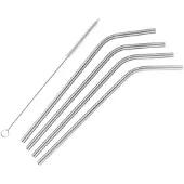 Barprofessional Metall-strohhalme 6mm 4 Stück Silber