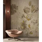 Kek Amsterdam Fresco Flowers Tapete FU-051 - 194,8x280cm gold/beige