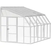 RION Kunststoff Anlehngewächshaus Sun Room 46 Weiß 384x258x266 cm