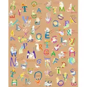 Overig Vliestapete "Digitaldruck Vlies - Animals A-Z - Größe 200 x 250 cm" bedruckt glatt Wohnzimmer, Schlafzimmer