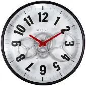 Nextime Modern Gear, Wand, Quarzuhr, Rund, Schwarz, Weiß, AA, 36 cm