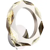Globo Lighting Wandleuchte Metall verchromt, Acrylkristalle rauchfarben, klar, Wippschalter am Artikel, BxH: 240x255mm, AL: 100mm, inkl. LED 8W 230V, 900lm Source, 180lm Output, 4000K