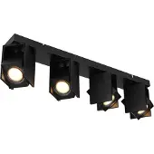 Globo Lighting Strahler Metall schwarz matt, Aluminium schwarz matt, Dreh-/Schwenkbar, LxBxH: 612x84x157mm, exkl. 4x GU10 5W 230V