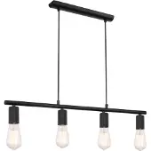 Globo Lighting Hängeleuchte Metall schwarz, Höhe kürzbar, ohne Schirm, LxBxH: 800x52x1200mm, exkl. 4x E27 60W 230V