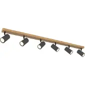 Globo Lighting Strahler Metall holzoptik, 6x GU10