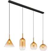 Globo Lighting Hängeleuchte Metall schwarz matt, 4x G9 LED