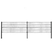 HOME DELUXE Doppelstabmattenzaun MORATA Höhe: 80 cm / Länge: 40 m ohne Eckpfosten I Gartenzaun, Mattenzaun