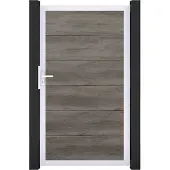 GROEN & JANSSEN Einzeltor GroJa BasicLine DIN universal vormontiert ohne Pfosten Rahmen Aluminium 100 x 180 cm Monumment Oak