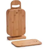 Zeller Frühstücksbrett "Bamboo", (Set, 7 St.), Einhängbare Holzbrettchen