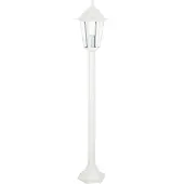 Eglo Außen-Stehlampe Laterna 5, 1 flammige Außenleuchte, Stehleuchte aus Aluguss und Glas, Farbe: Weiß, Fassung: E27, IP44