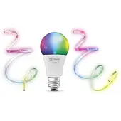 Ledvance Smart+ Set LED Birne A60 8,5W E27 RGBW + 2m LED Strip + 1m Strip-Erweiterung Dimmbar App Google Alexa WiFi