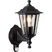 Brilliant Sensor Außenwandleuchte stehend IP44 1-flammig HxBxT 305x235x190 mm Carleen schwarz Metall mit Bewegungsmelder