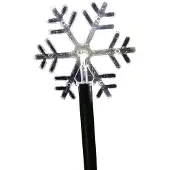 F-H-S International 5x Gartenstecker Schneeflocke 22cm warmweiß 6/18h Timer 1,6m Leuchtstäbe