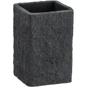 Wenko Zahnbürstenhalter 7Villata,5 x 10 cm aus Polyresin schwarz