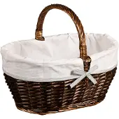 Kesper Shoppingkorb Weide Dunkel mit Textilfutter 45x34x37cm