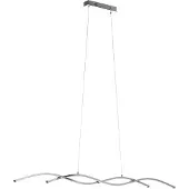 Eglo LED Pendellampe Lasana 2, 2 flammige Pendelleuchte, Hängeleuchte aus Alu, Stahl, Kunststoff, Farbe: Chrom, weiß, L: 120 cm