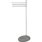 Wenko Handtuchständer "Pebble Stone", grau (chromfarben, grau), B:38cm H:84cm T:23cm, Polyresin, Stahl, Handtuchhalter, Handtuchständer