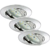 Briloner LED Einbauleuchten chrom 3er-Set 3xLED-Modul 5W