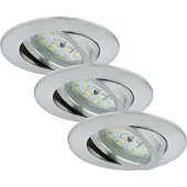 Briloner LED Einbauleuchten alu 3er-Set 3xLED-Modul/5W
