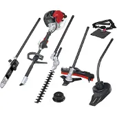 Scheppach Benzin Motorsense MTC42-5P | 1,5PS - 2-Takt Motor | 42,7cm³ | 5in1 | Rasentrimmer | Heckenschere | Hochentaster | Laubbläser | Schultergurt