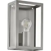 Eglo Außen-Wandlampe Alamonte, 1 flammige Außenleuchte, Wandleuchte aus Edelstahl, Farbe: Silber, Glas: klar, Fassung: E27, IP44