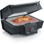 Severin SEVO GT PG 8106 aus Edelstahl, schwarzsilber Elektrogrill Tischgrill Standgrill Grill Barbecue Grill