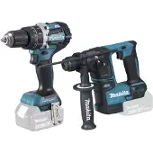 Makita DLX2278, Akku-Schlagschrauber, Akku-Bohrhammer, 680 RPM, 4800 BPM, 101 dB, 90 dB, 3 dB