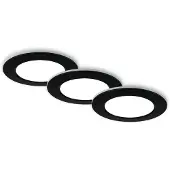 Briloner LED Einbauleuchten Bad 3x5W dimmbar Fernbedienung IP44 schwarz Ø9,2cm