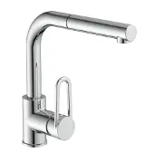 Schutte Spültischarmatur "Design" mit Geschirrbrause, ausziehbar, schwenkbar, Hochdruck