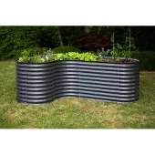 Westmann Grow Faster L Metall Hochbeet L-Form Wellblech in Anthrazit