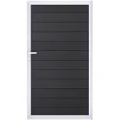 GROEN & JANSSEN Einzeltor GroJa Flex DIN Universal vormontiert ohne Pfosten Rahmen silber 150 x 180 cm anthrazit