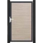 GROEN & JANSSEN Einzeltor GroJa BasicLine DIN universal vormontiert ohne Pfosten Rahmen anthrazit 100 x 180 cm Sheffield Oak