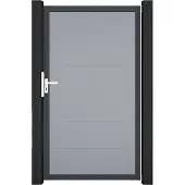 GROEN & JANSSEN Einzeltor GroJa BasicLine DIN universal vormontiert ohne Pfosten Rahmen anthrazit 100 x 180 cm silbergrau