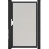 GROEN & JANSSEN Einzeltor GroJa BasicLine DIN universal vormontiert ohne Pfosten Rahmen anthrazit 100 x 180 cm weiß