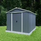 Yardmaster , Metall-Gerätehaus "Heidelberg 1013", anthrazit, 11,03 m², mit Bodenrahmen