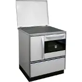 FireFix Festbrennstoffherd "ISAR 72", Heizen, Kochen & Backen, Backfach mit Thermometer," abnehmbarer Spritzschutz, Festbrennstoffherd, Holzherd, Ofenherd